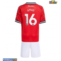 Manchester United Amad Diallo #16 Heimtrikotsatz Kinder 2025-26 Kurzarm (+ Kurze Hosen)